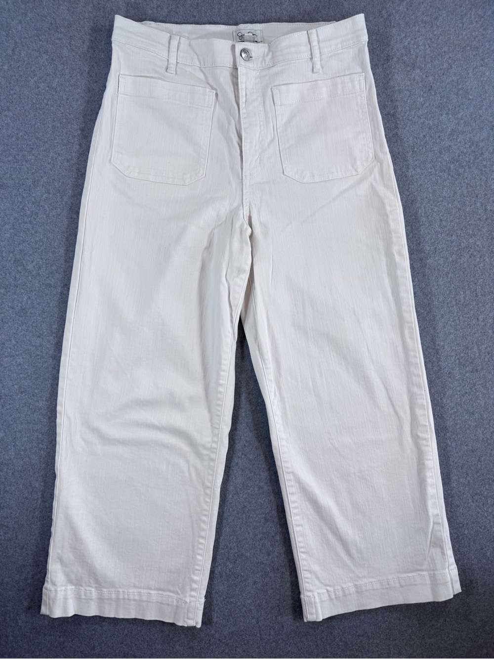 Jessica Simpson Cream Wide-Leg Jeans